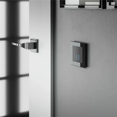 W4520008/ Сенсорный выключатель двухклавишный с подсветкой 1000 Вт (черный) W4520008 - фото 2