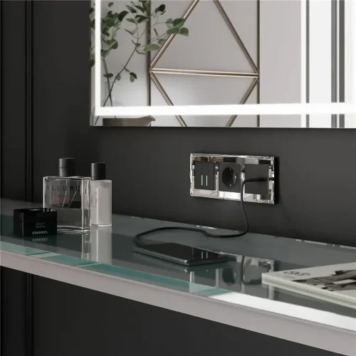 W4520008/ Сенсорный выключатель двухклавишный с подсветкой 1000 Вт (черный) W4520008 - фото 5