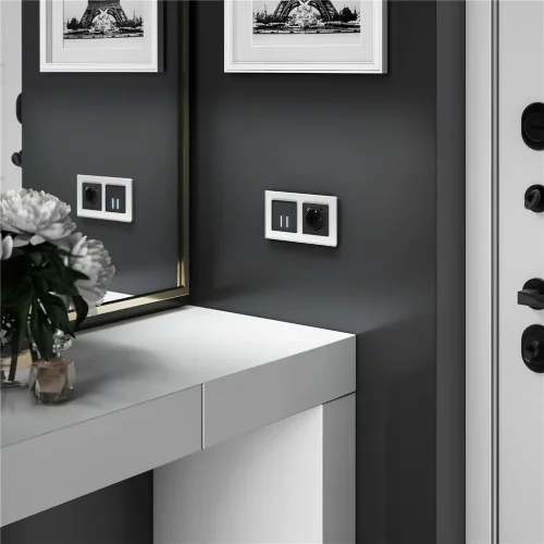 W4520008/ Сенсорный выключатель двухклавишный с подсветкой 1000 Вт (черный) W4520008 - фото 6