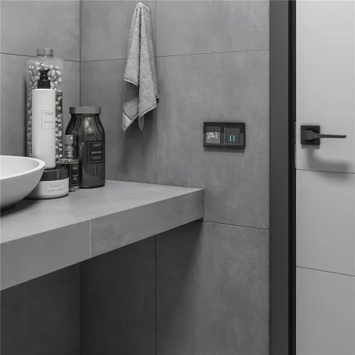 W4520008/ Сенсорный выключатель двухклавишный с подсветкой 1000 Вт (черный) W4520008 - фото 9