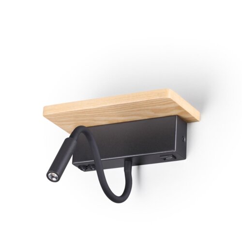 Настенный светильник-полка с подсветкой/USB «ODEON LIGHT» 3868/8WL, серия: WOODY. Фото 1.