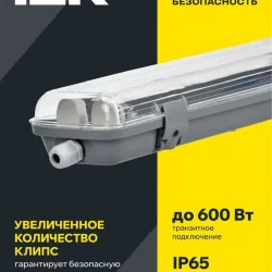 Светильник ДСП 2202 под LED лампу 2хT8 1200мм IP65 IEK LDSP0-2202-2X120-K01