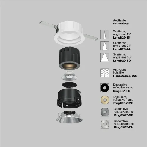 Встраиваемый светильник Образ / Wise 7 Вт 3000 К 36° (Белый) DL057-7W3K-W - фото 2