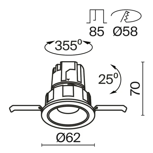Встраиваемый светильник Образ / Wise 7 Вт 3000 К 36° (Белый) DL057-7W3K-W - фото 18