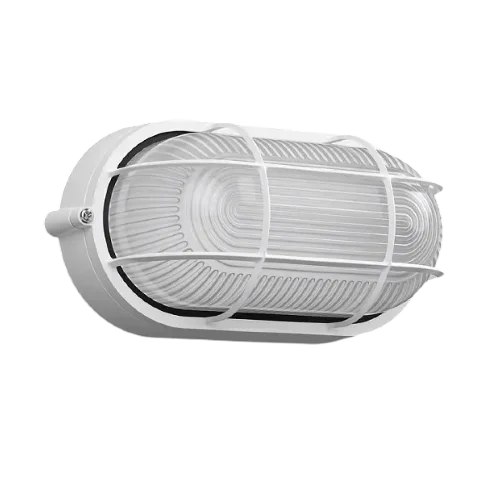 Светильник накладной 1хЕ27 Белый IP54 | ОВАЛ с решёткой | НПП 1402 | - IEK. Фото