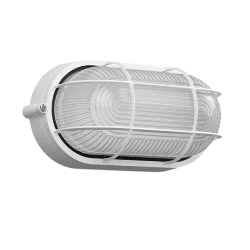 Светильник накладной 1хЕ27 Белый IP54 | ОВАЛ с решёткой | НПП 1402 | - IEK