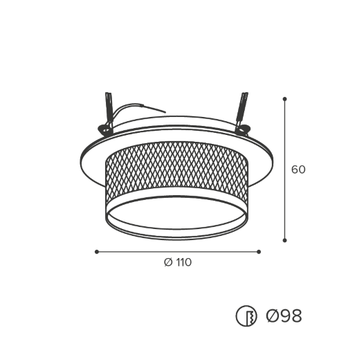 Cветильник WOLTA WDL-GX53/12BG под лампу GX53 Черный / золотой RETE - фото 2.