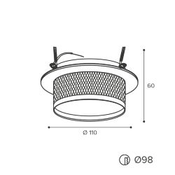 Cветильник WOLTA WDL-GX53/12BG под лампу GX53 Черный / золотой RETE