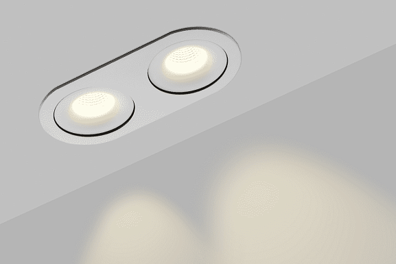 Корпус светильника встраиваемый  наклонно-поворотный, круглый, серия COMBO 2, Белый, IP20, COMBO-2R2-WH. Фото 3