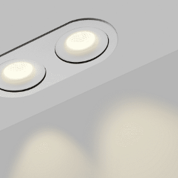 Корпус светильника встраиваемый наклонно-поворотный, круглый, серия COMBO 2, Белый, IP20, COMBO-2R2-WH 004160