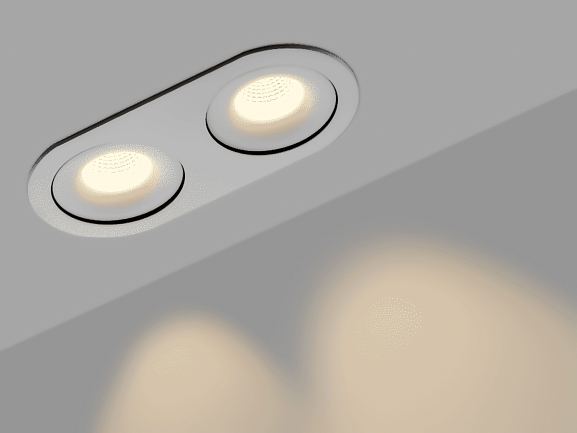 'Корпус светильника встраиваемый  наклонно-поворотный, круглый, серия COMBO 2, Белый, IP20, COMBO-2R2-WH. Фото 3