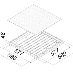 Универсальный офисный светодиодный светильник Грильято 80 Вт IP54 580x580x48 мм 6000К Опал