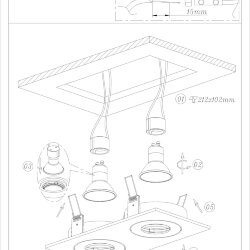 Встраиваемый светильник, IP 20, 50 Вт, GU10, белый, алюминий, Denkirs DK2020-WH