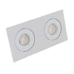 Встраиваемый светильник, IP 20, 50 Вт, GU10, белый, алюминий, Denkirs DK2020-WH