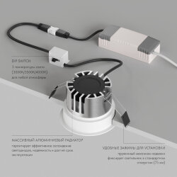 Встраиваемый светильник Denkirs SHINE GLOW | ШАЙН ГЛОУ , Denkirs DK2430-WH