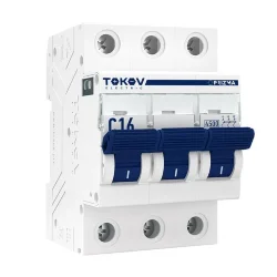 Выключатель автоматический модульный 3п C 16А 4.5кА PRIZMA TOKOV ELECTRIC TKE-PZ45-MCBI-3-16-C