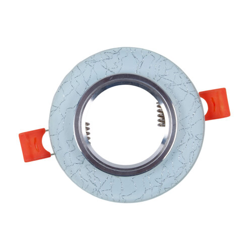 DLS-L208 GU5.3 CHROME-WHITE Светильник декоративный встраиваемый, серия Luciole, Без лампы, Доп.подсветка 3Вт, Металл, цвет хром, Отделка стекло белое с серебром - фото 4