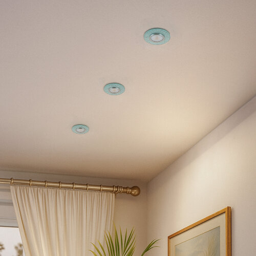 DLS-L208 GU5.3 CHROME-WHITE Светильник декоративный встраиваемый, серия Luciole, Без лампы, Доп.подсветка 3Вт, Металл, цвет хром, Отделка стекло белое с серебром - фото 6