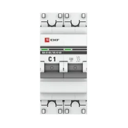 Выключатель автоматический модульный 2п C 1А 4.5кА ВА 47-63 PROxima EKF mcb4763-2-01C-pro
