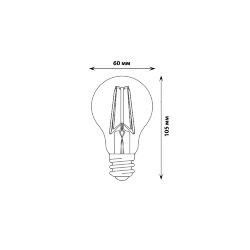 LED-A60-15W-3000K-E27-CL PLS02WH Лампа светодиодная, Форма A, прозрачная, Серия Sky, Теплый белый свет 3000K.