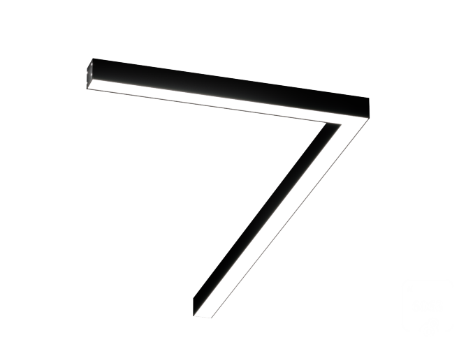 Светильник Угол S50 (RAL9005/625x1250mm/LT70 — 4K/39W) - фото 1