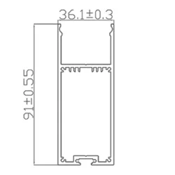 Алюминиевый профиль LC3590 176 (2000х35х90мм с рассеивателем)