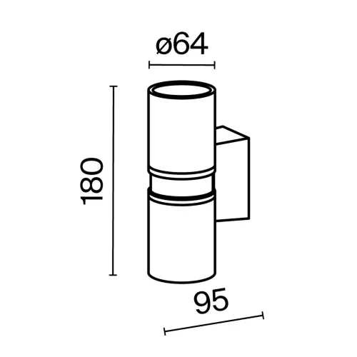 Настенный светильник (бра) Bowery GU10x2 50Вт IP 54 (Черный) - фото 8