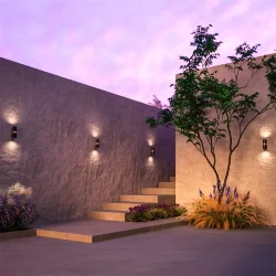 Настенный светильник (бра) Бауэри / Bowery GU10x2 50Вт IP 54 (Черный) O582WL-02B
