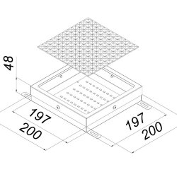 Универсальный офисный светодиодный светильник Грильято 20 Вт IP44 200x200x40 мм 3000K Призма