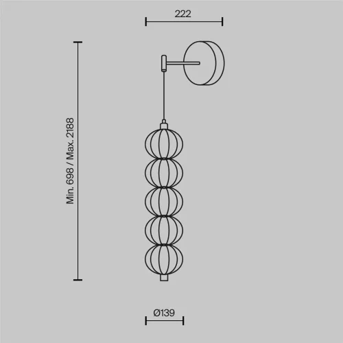 Настенный светильник (бра) Золотая клетка / Golden Cage 3000К 17Вт (Золото) MOD216WL-L10G3K - фото 5