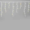 Гирлянда Бахрома 3,1 x 0,5 м Желтая с Мерцанием Белого Диода 220В, 120 LED, Провод Белый Каучук, IP65. Фото 1.