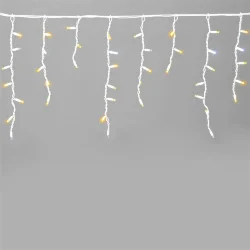 Гирлянда Бахрома 3,1 x 0,5 м Желтая с Мерцанием Белого Диода 220В, 120 LED, Провод Белый Каучук, IP65