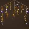 Гирлянда Бахрома 3,1 x 0,5 м Желтая с Мерцанием Белого Диода 220В, 120 LED, Провод Белый Каучук, IP65. Фото 3.