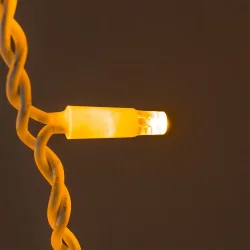 Гирлянда Бахрома 3,1 x 0,5 м Желтая с Мерцанием Белого Диода 220В, 120 LED, Провод Белый Каучук, IP65