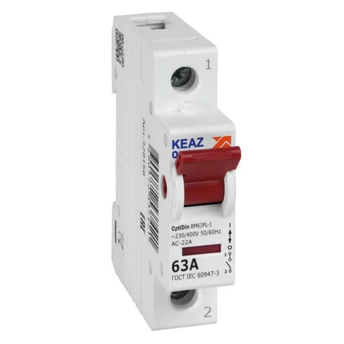Выключатель нагрузки модульный OptiDin BM63PL-163-УХЛ3 (ВМ63PL) КЭАЗ 328158 - фото