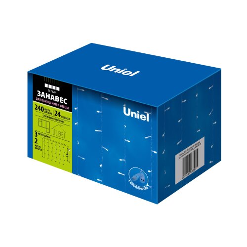 ULD-C3020-240-STK WHITE IP44 Занавес светодиодный со статическим свечением, 3х2м, Соединяемый, 240 светодиодов, Белый свет, Провод прозрачный, TM Uniel - фото 14