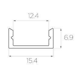 Профиль накладной алюминиевый LC-LP-0716-2 Anod