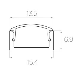 Профиль накладной алюминиевый LC-LP-0716-2 Anod