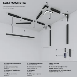 Slim Magnetic Трековый светильник 15W 4200K Amend чёрный 85520/01 85520/01 (063427)