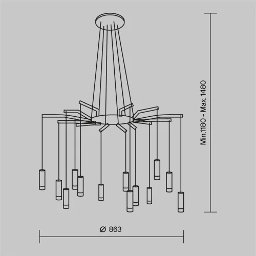 Подвесной светильник Davida G9х12 (Черный) - фото 3
