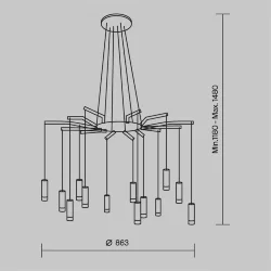 Подвесной светильник Davida G9х12 (Черный)