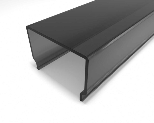 Рассеиватель поликарбонатный для профиля прямоугольный LC-LRM-BL1728-2 чёрный - фото