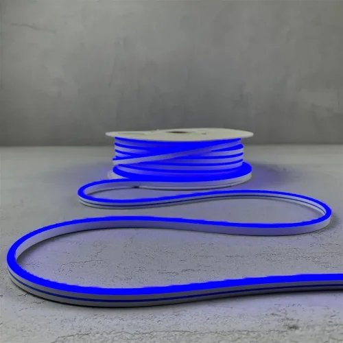 Односторонний Гибкий Неон 8х16мм Синий 12В, IP65. Фото 4.