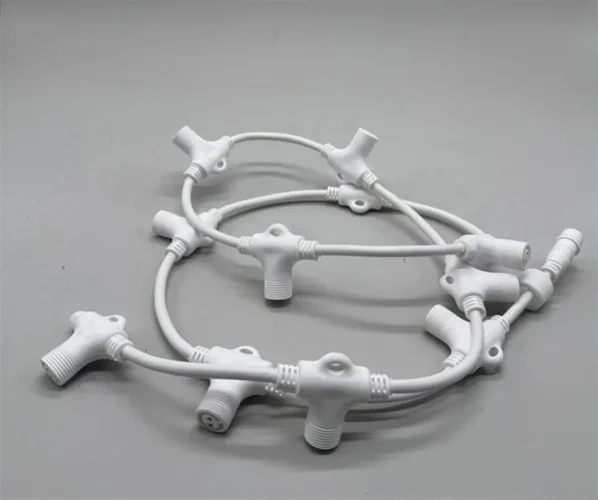 Шлейф электрический серии GN, 6 разъёмов 0.6м, белый. Фото 1.