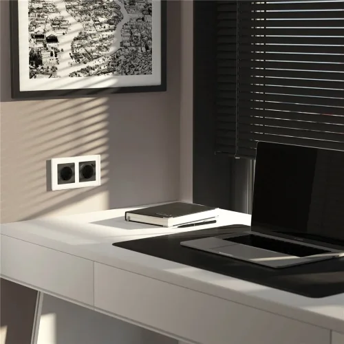 Рамка из стекла на 2 поста Senso белый soft-touch W0023101 - фото 3