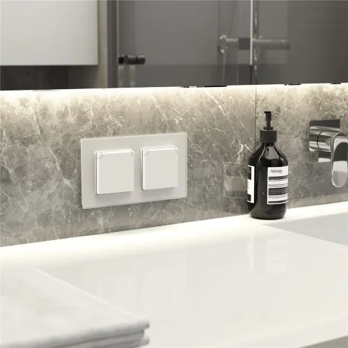 Рамка из стекла на 2 поста Senso белый soft-touch W0023101 - фото 2