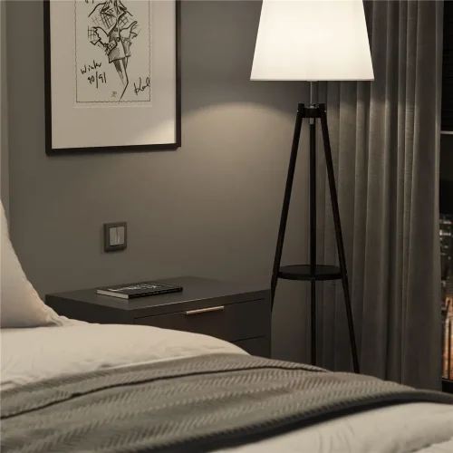 Выключатель двухклавишный проходной с подсветкой серебряный матовый W1122165 - фото 3