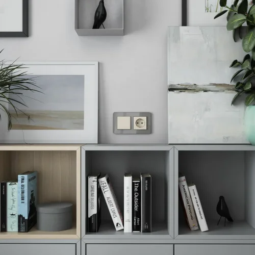 Розетка с заземлением и шторками (айвори матовый) W1171162 - фото 4