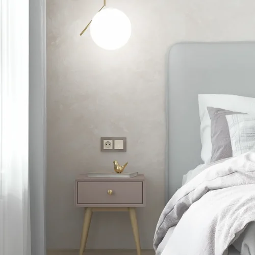 Розетка с заземлением и шторками (айвори матовый) W1171162 - фото 5