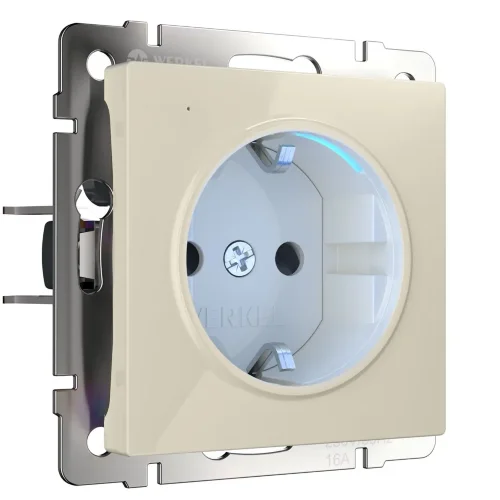 Розетка с подсветкой (слоновая кость) W1171403 - фото